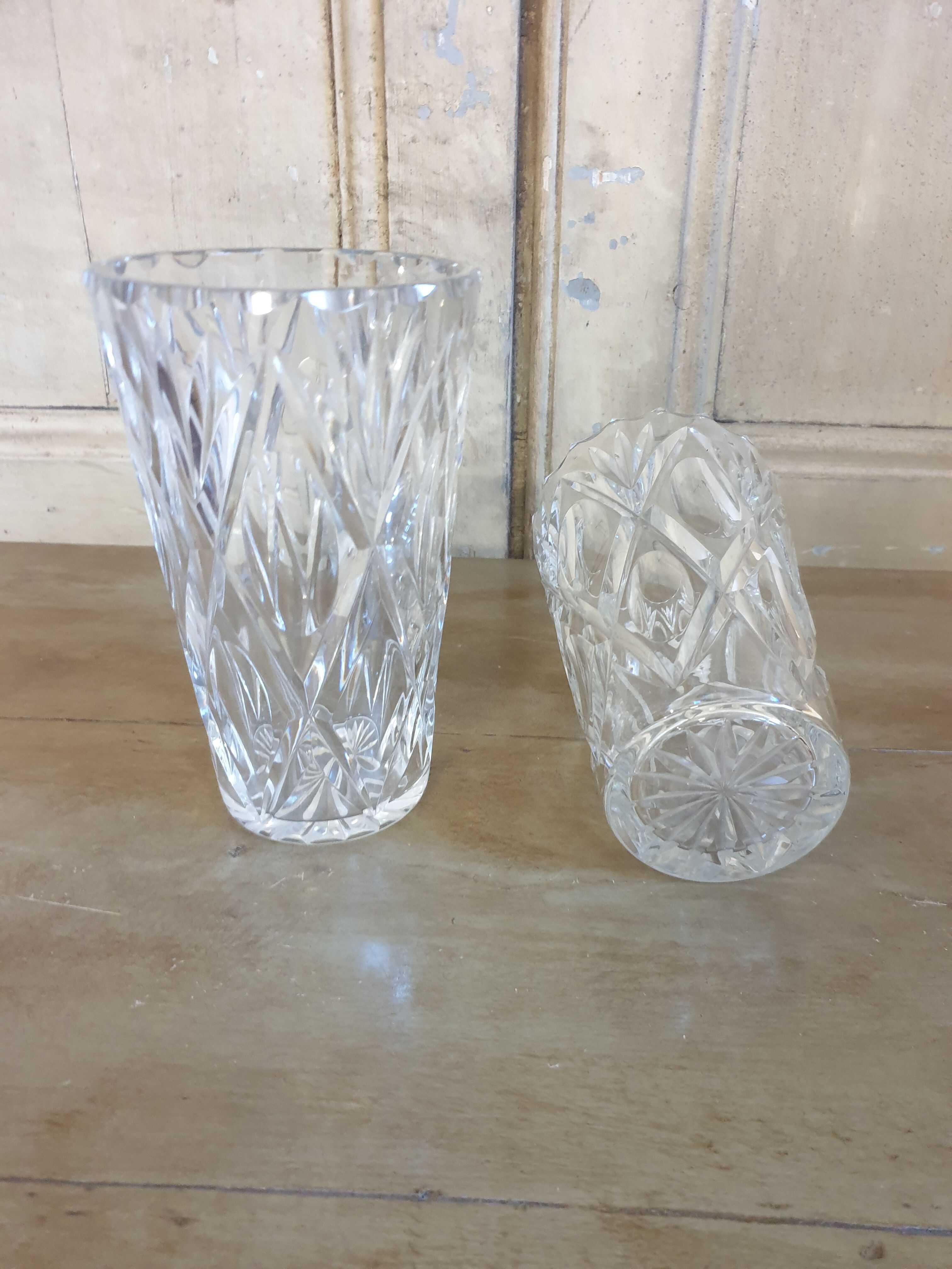 Pair of crystal vases