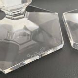 Pair of Val Saint Lambert crystal candle holders
