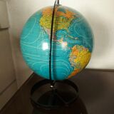 Globe terrestre , Mappemonde vintage tarides , 1977