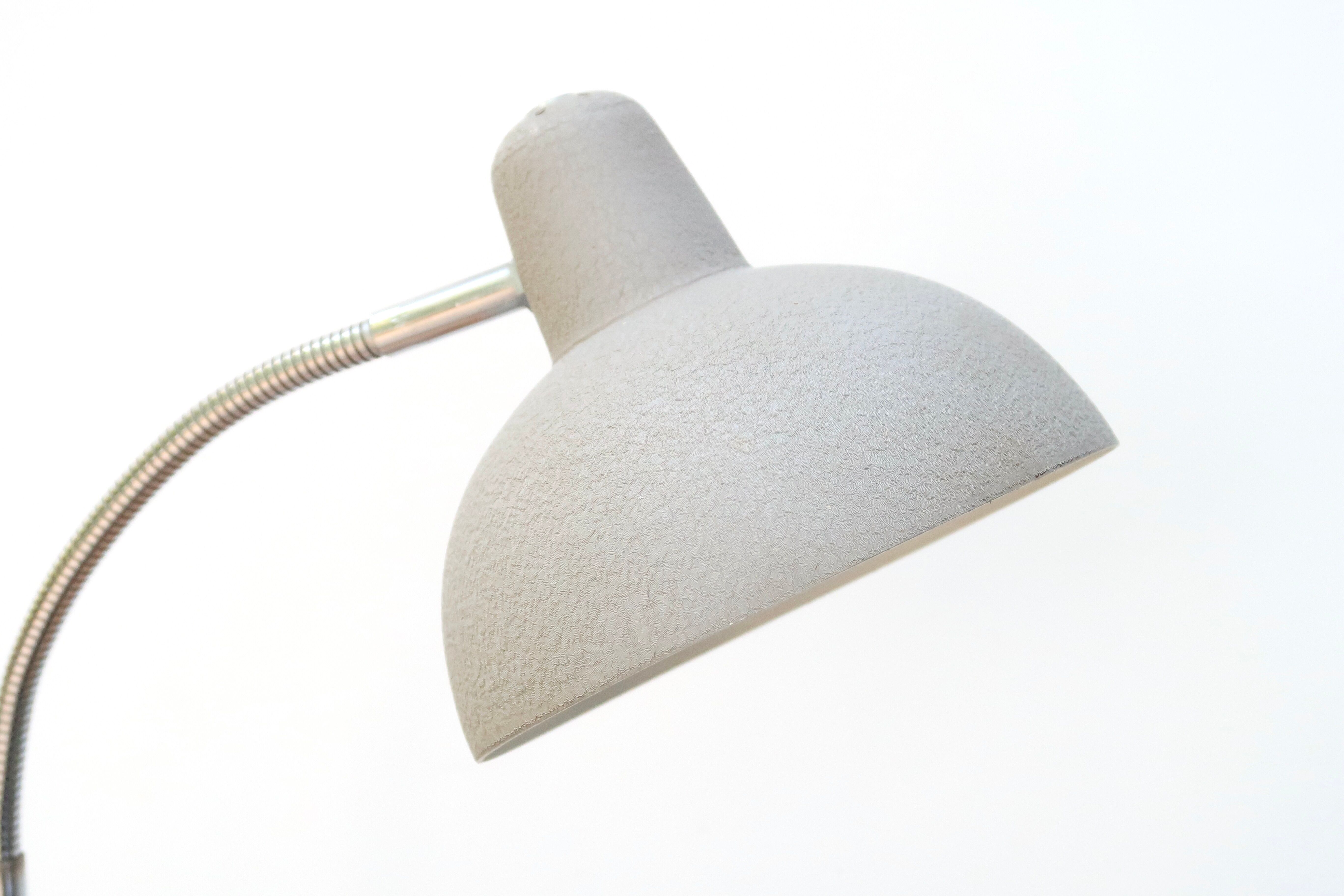 Articulated grey desk lamp, 50s