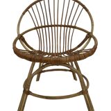 Vintage rattan chair by Dirk van Sliedregt Rohe Noordwolde 1960 in the Netherlands
