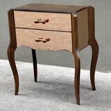 1940s Art Deco bedside table in copper mirror