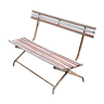 Garden bench with folding wooden slats base tubes from the 50s