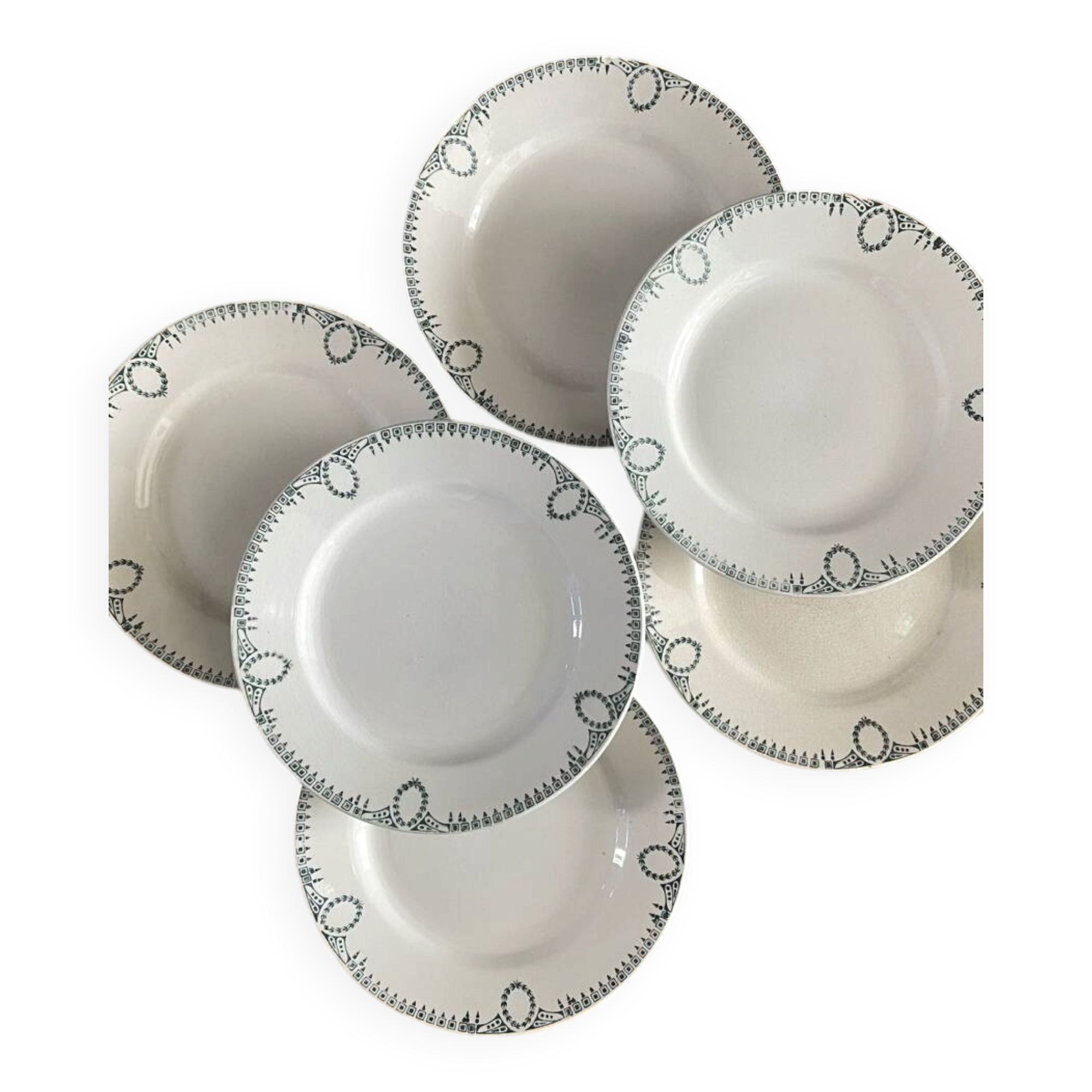 Set of 6 flat plates Saint Amand