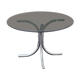 Round table in chromed metal and glass Italia Anni '60