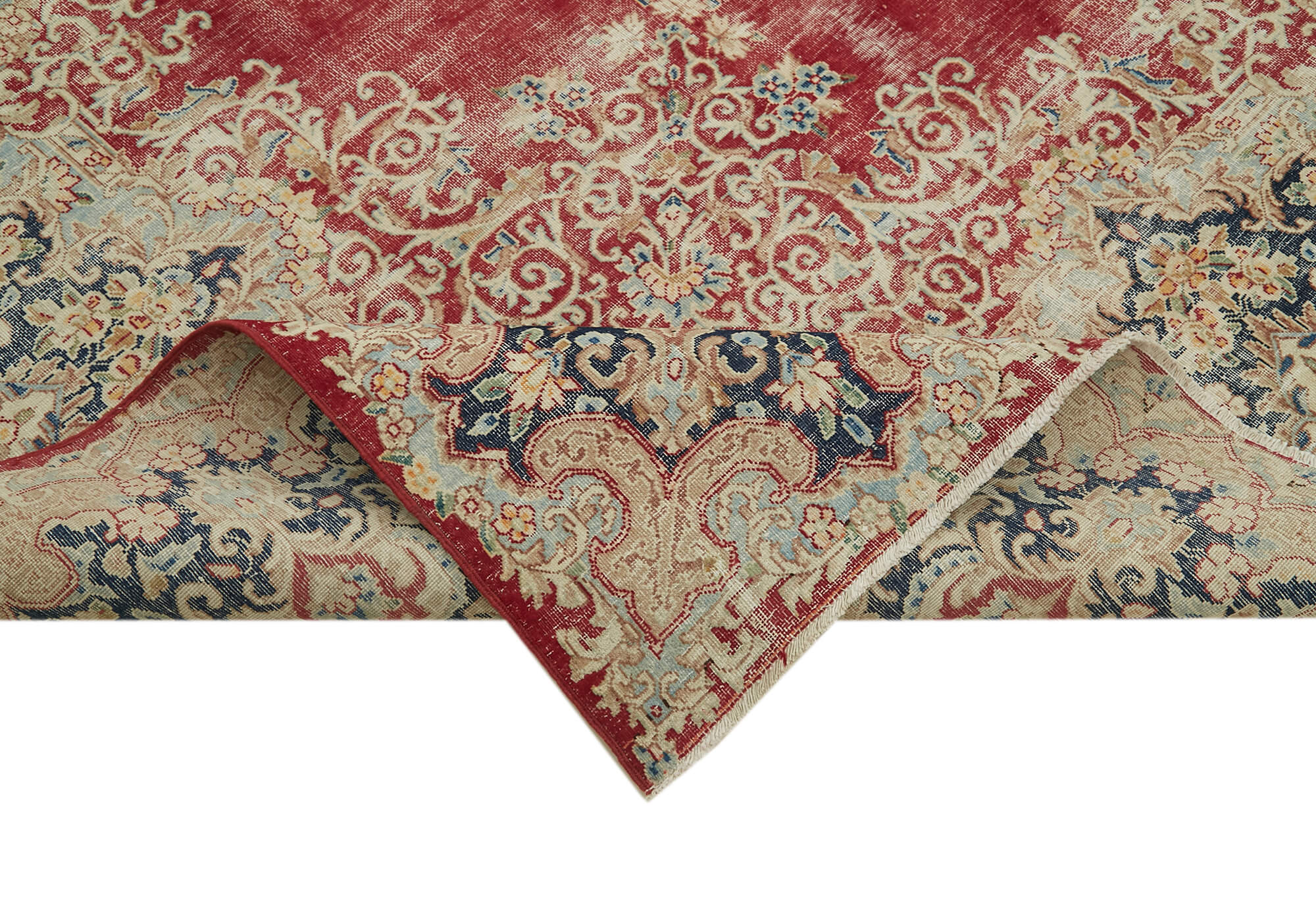 Hand-knotted persian antique 1970s 298 cm x 385 cm beige wool carpet