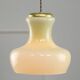 Mid-Century Italian Brass and Yellow Glass Pendant Lamp