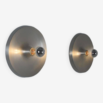 Set of 2 Space Age wall lamps by Honsel Leuchten, 1960s