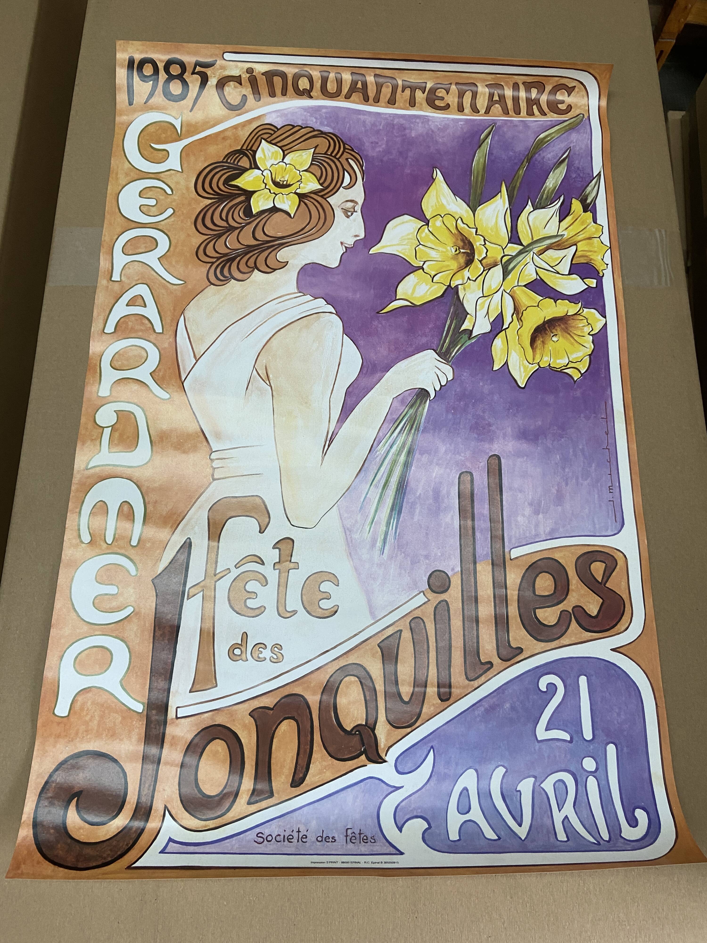 Affiche fête des jonquilles gérardmer vosges 1985