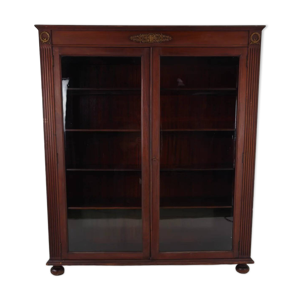 Bibliothèque vitrée - acajou