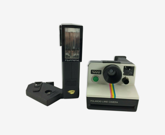 Polaroid 1000 land camera and flash polatronic polaroid with adaptateur |  Selency
