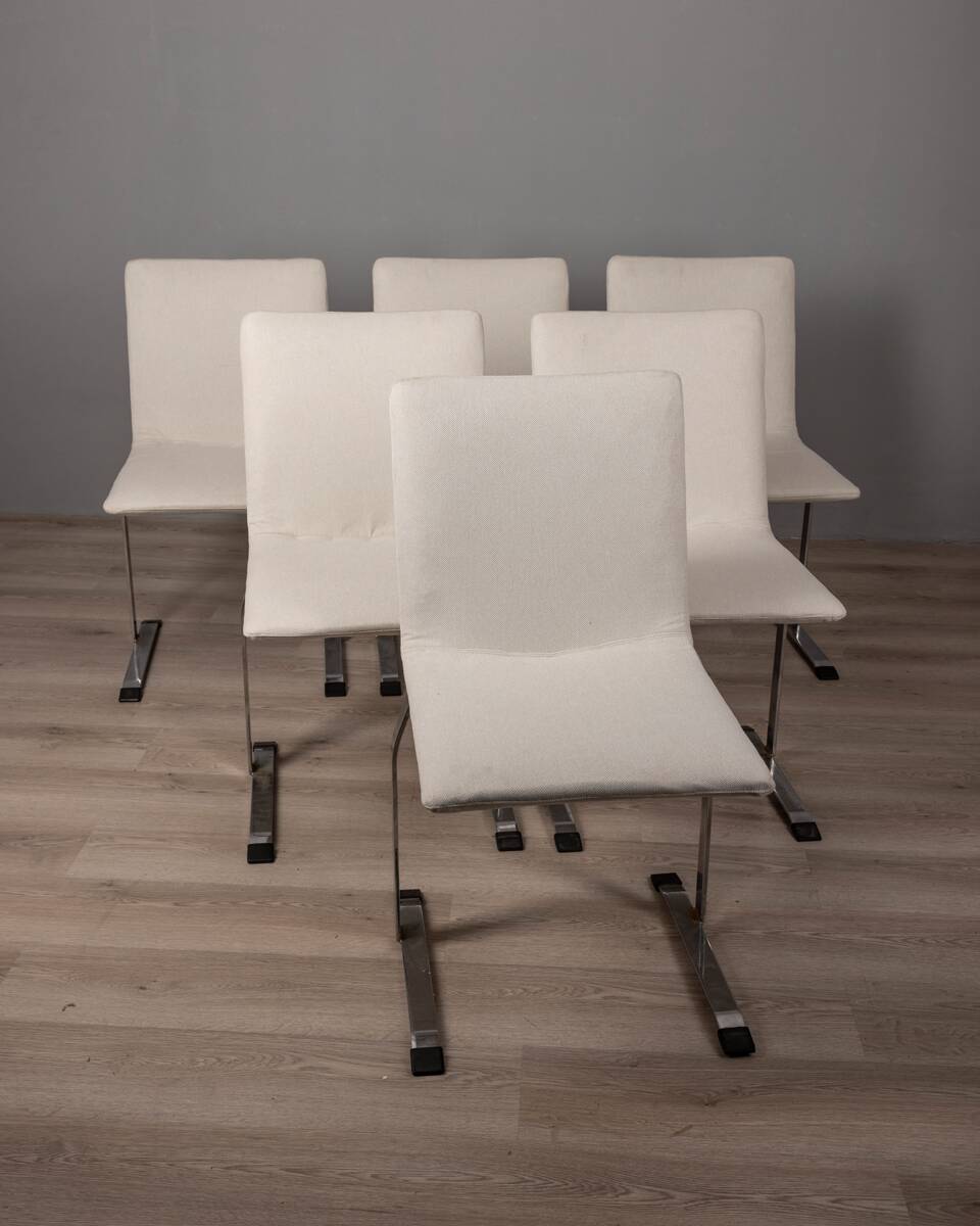Lot de 6 chaises vintage des années 70 mod. finalement concevoir g. offert pour saporiti
