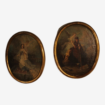 Pair of paintings of women