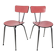 Paire de chaises formica rouge & pieds chromés