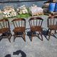 4 fauteuils bistrot style western en hêtre