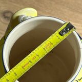 Ceramic milk jug with floral decoration / vase / pitcher green / yellow 20cm