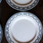 A set of 6 flat plates Terre de Fer Guirlandes Louis XVI Salins