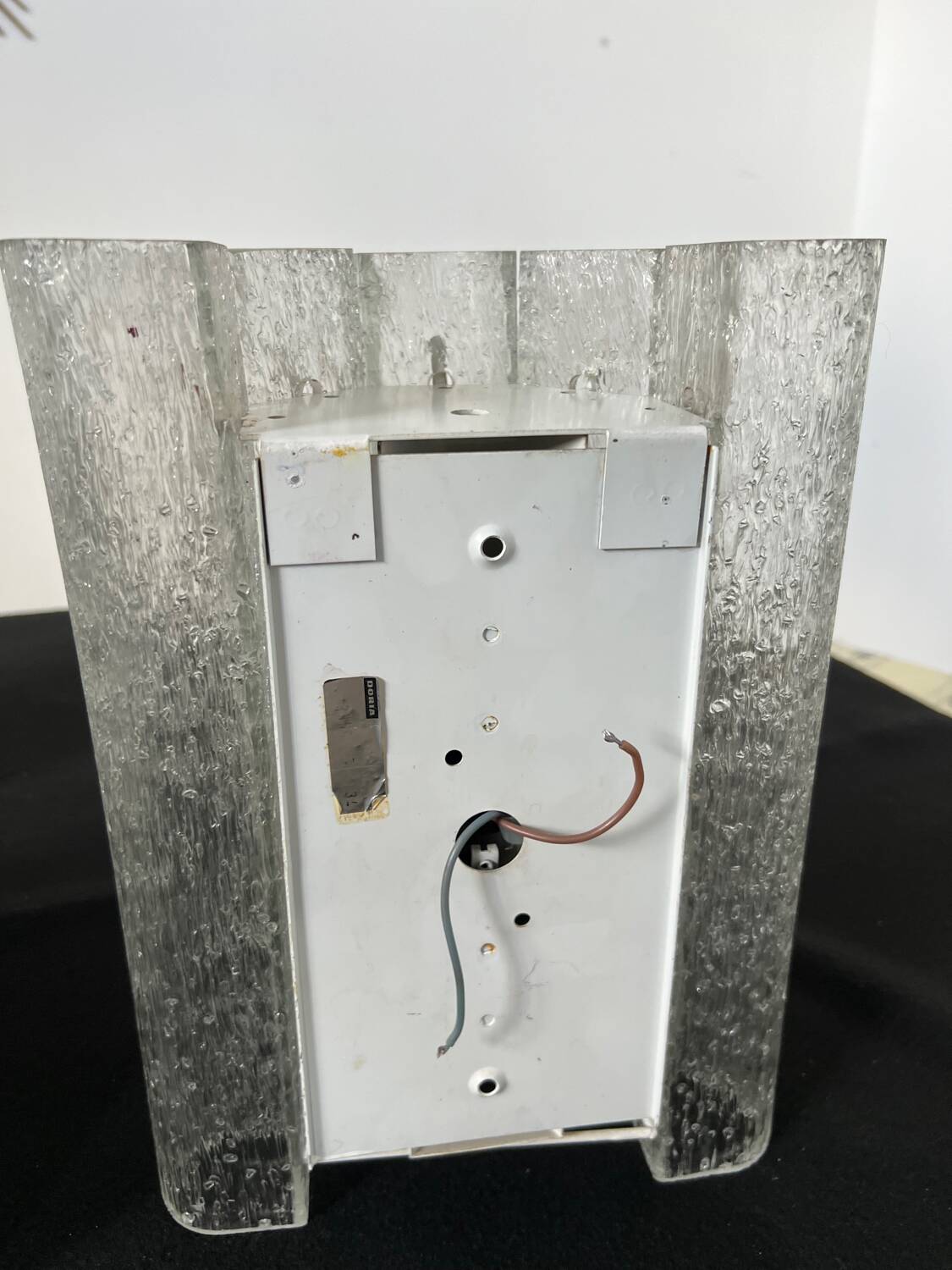 Set of 4 large doria wall lights in glazed glass design from the 60s vintage 3 lights