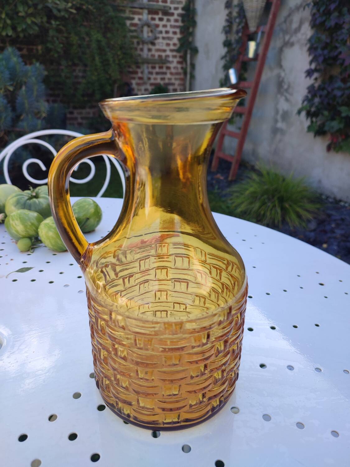 vintage amber decanter
