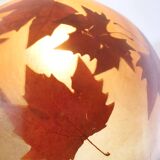 Italian design hanging lamps resin and leaves, 1970s 1980s