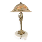 Lampe art déco pâte de verre et laiton