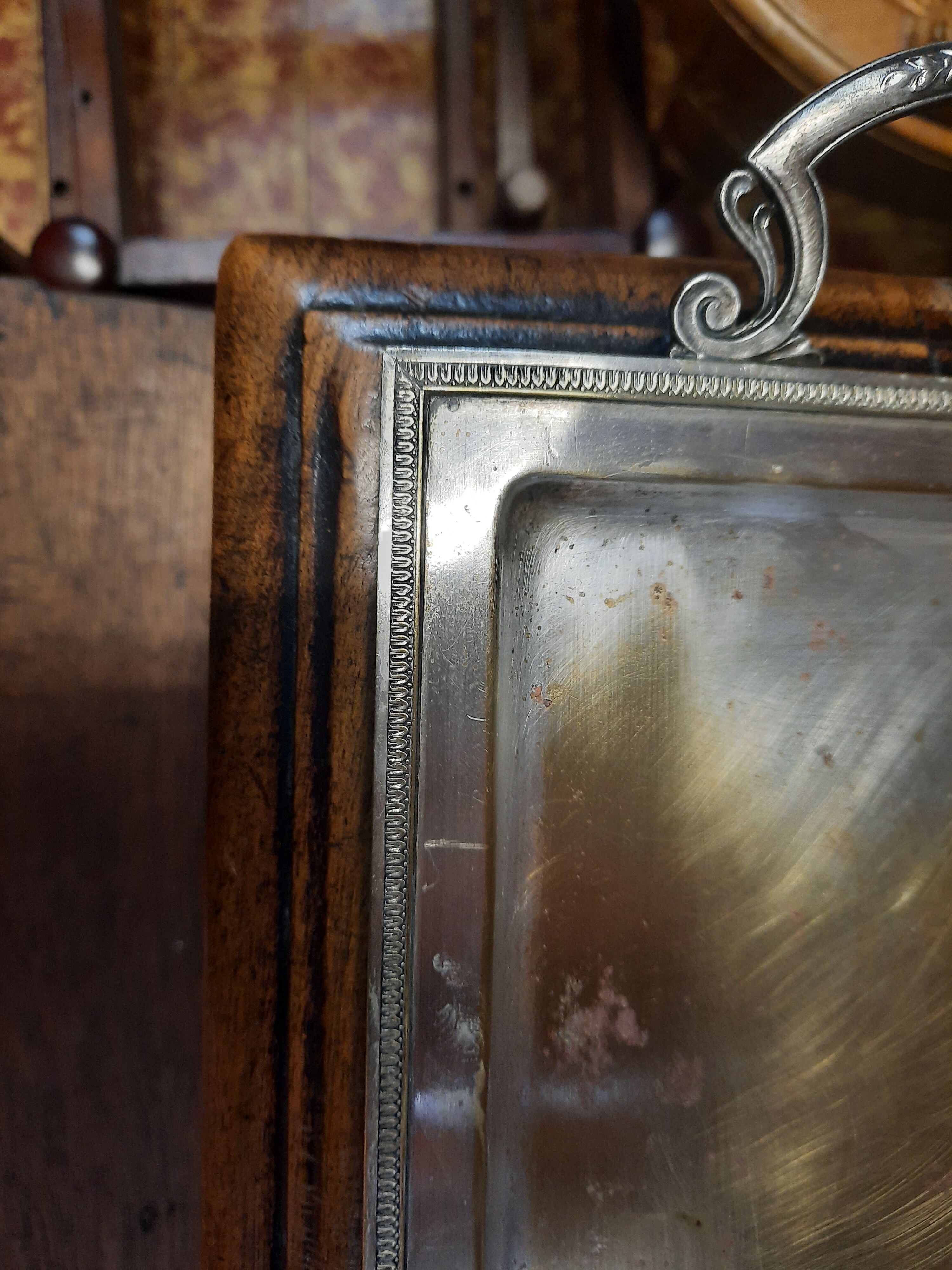 Silver metal tray
