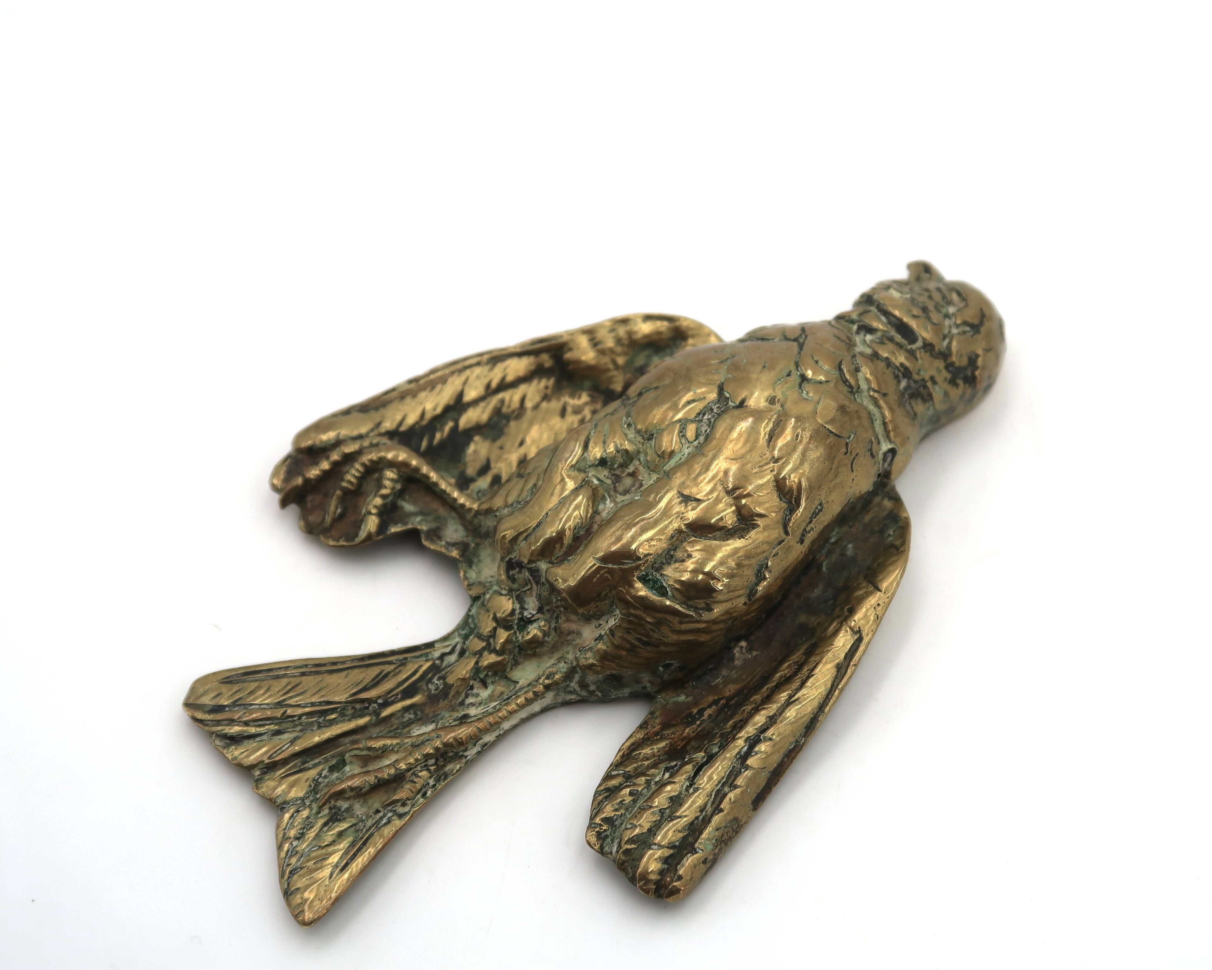Art Deco bronze sculpture, injured bird, 1920s.