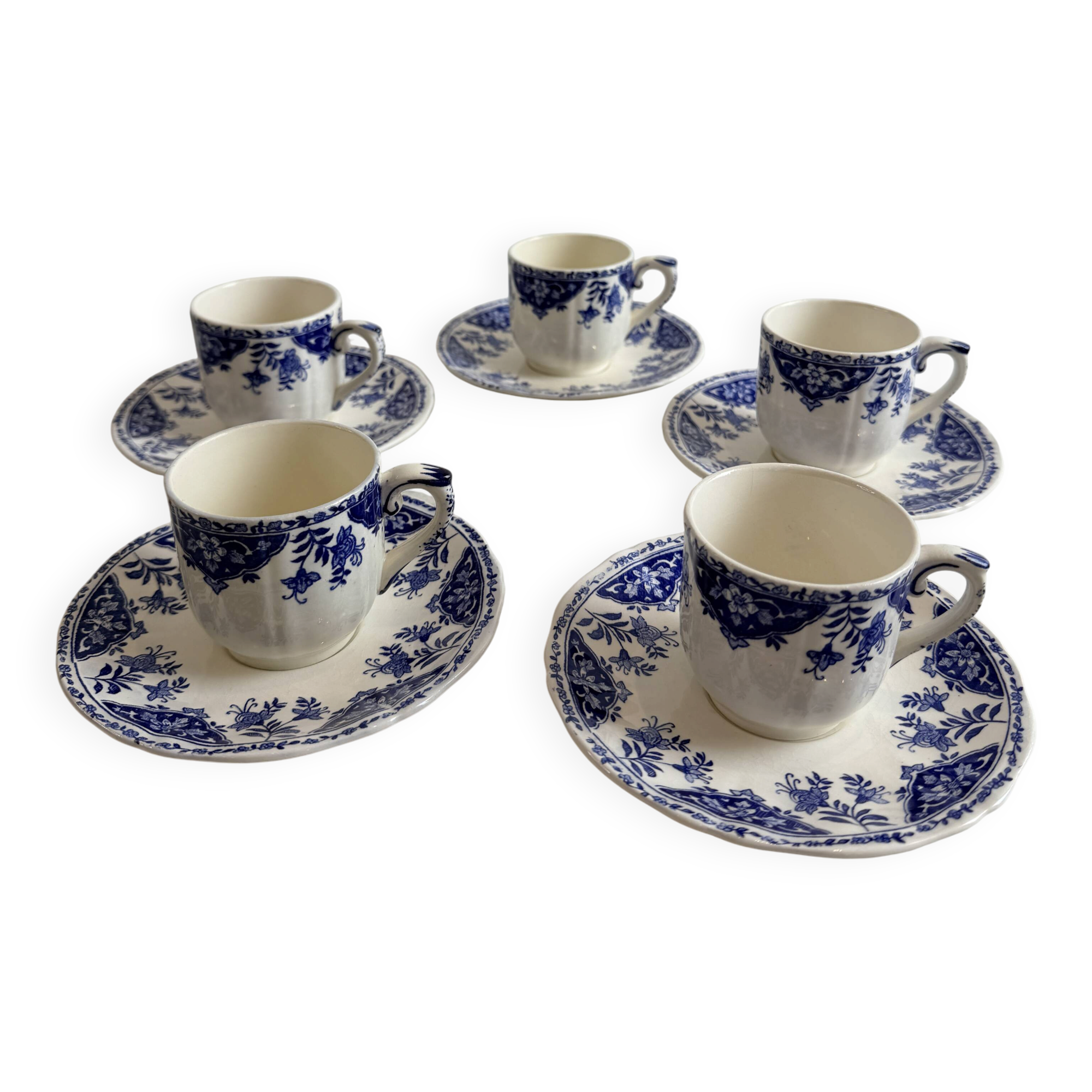 Set of 5 coffee/espresso cups - Gien - Terre de fer