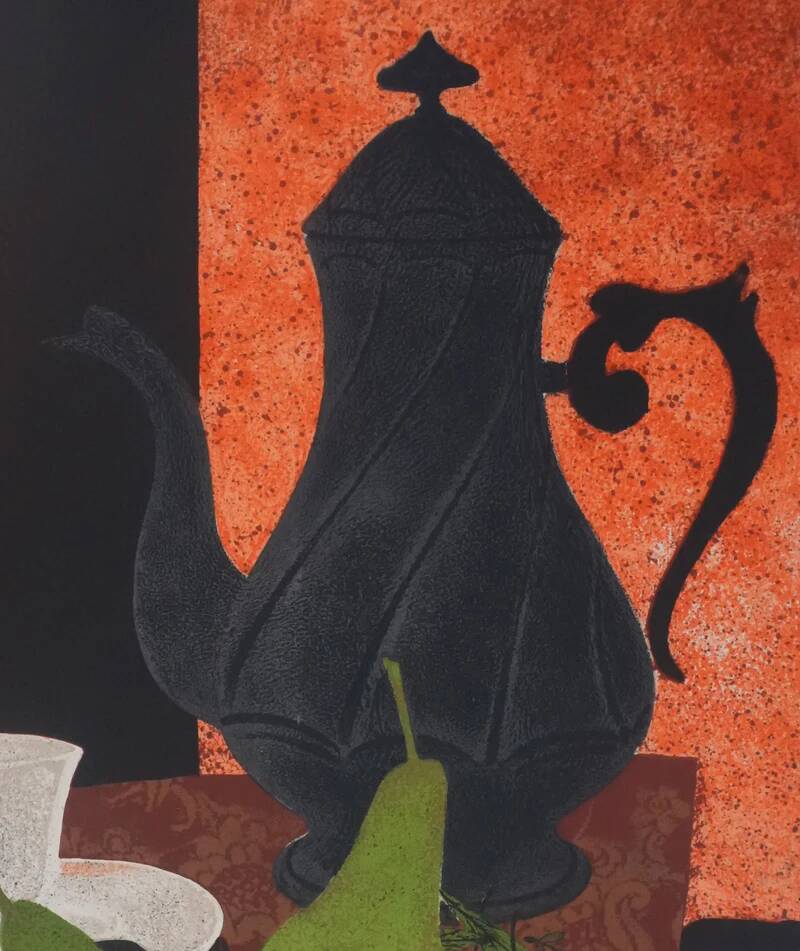 Yves Ganne: Tea Time, original signed lithograph