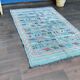 Tapis ethnique berbère bleu délavé