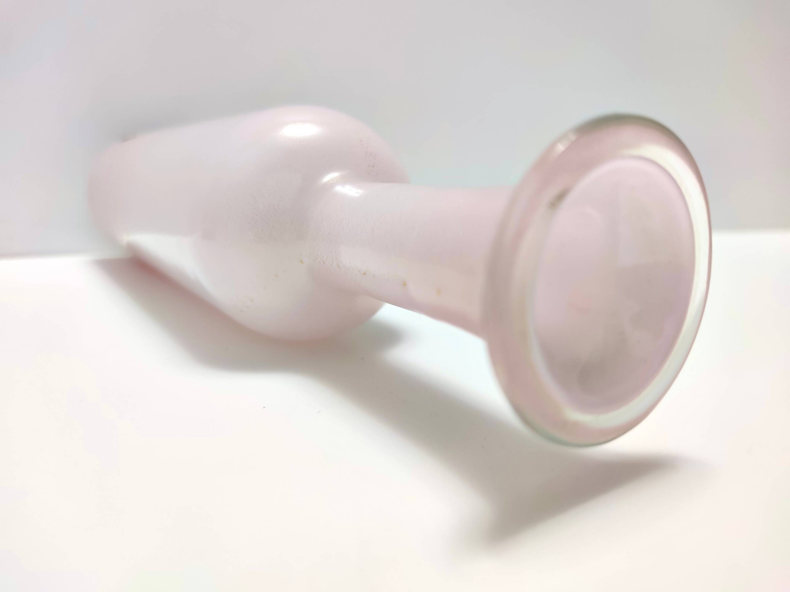 Pink Encased Murano Glass Bottle Vase with Gold Leaf by Salviati, Italy