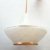 Space age glass UFO pendant light 1970