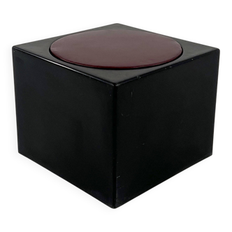 Black and burgundy stool Il Kubile by MIM Roma, 1970