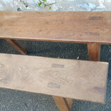 Pair of oak benches 166 cm