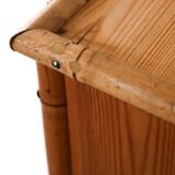 Scandinavian Colonial-Style Chest of Drawers in Pine and Bamboo