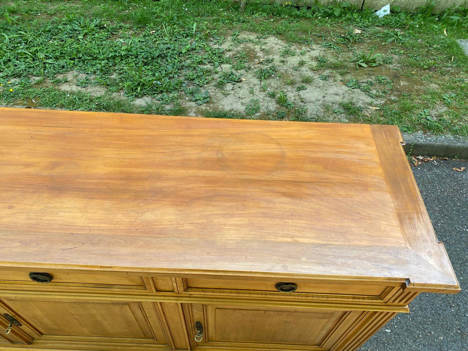 Louis XVI solid oak sideboard with 3 doors and 3 drawers, 175 cm