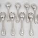 Ercuis Coquille 12 dessert spoons, silver-plated, 16.5 cm, excellent condition.