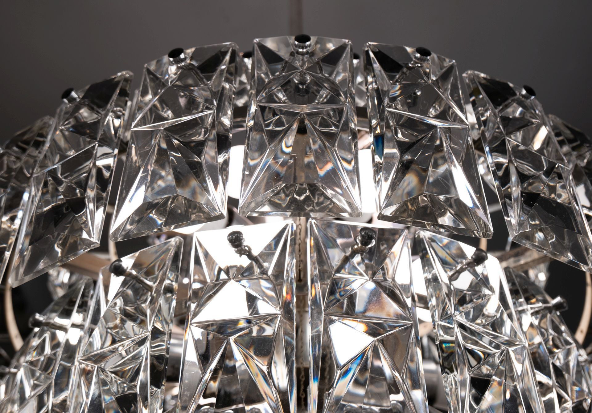 Kinkeldey 6 Tiered Chrystal Chandelier, 1970s
