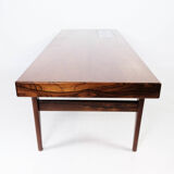 Table basse en palissandre avec carreaux bleus conçue par Johannes Andersen, années 1960