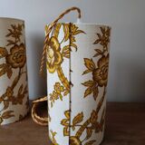 Vintage 1960s floral fabric portable lamp