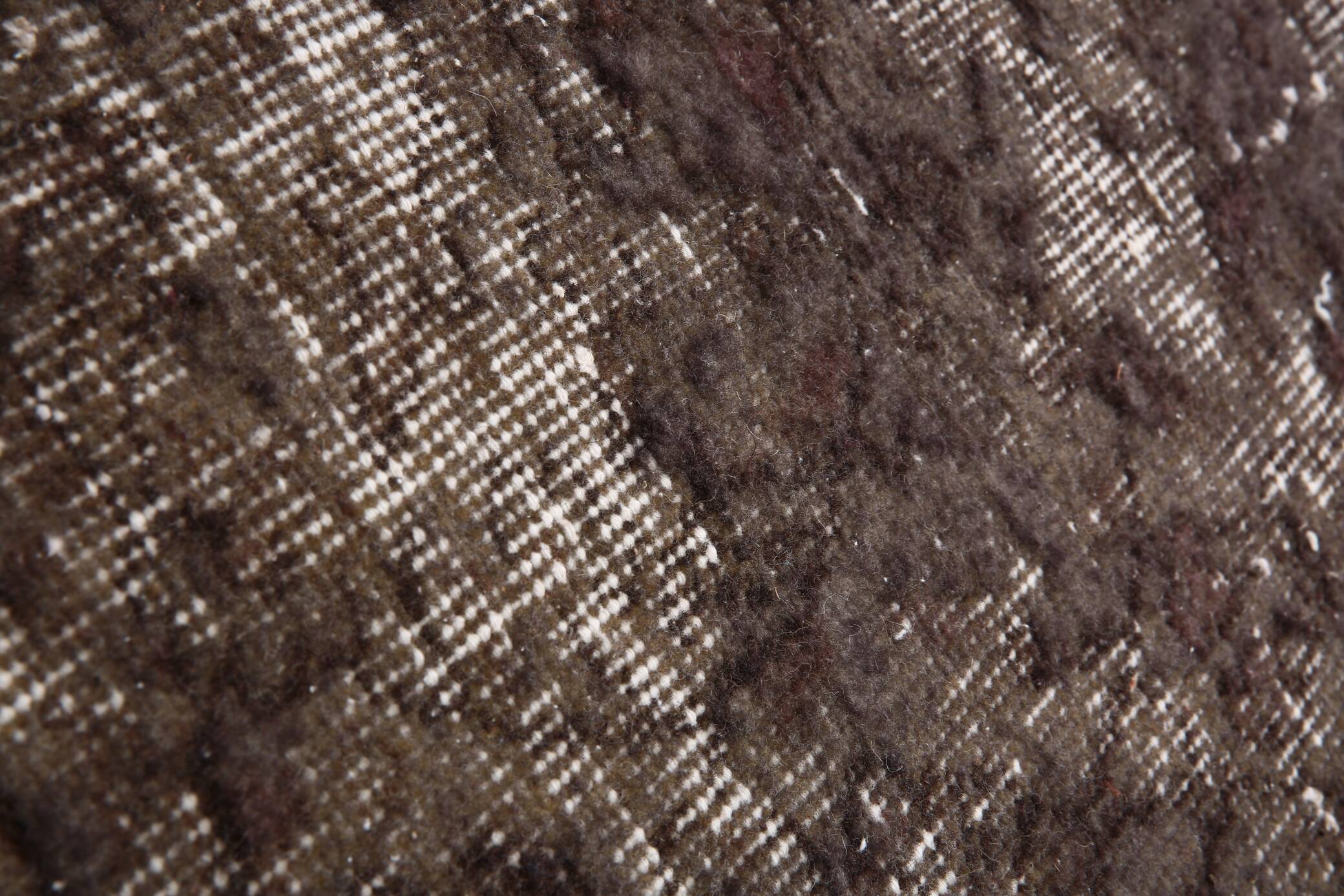 2x10 Soft Wool Dark Gray Turkish Vintage Runner Rug