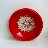 red ceramic ashtray signed Vallauris design 70s