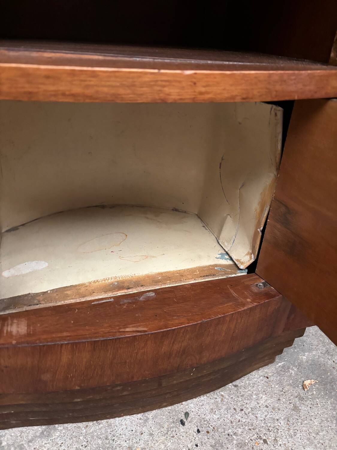 Art Deco bedside table in wood and marble