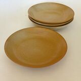 Set of 4 CNP village stoneware skullcap plates