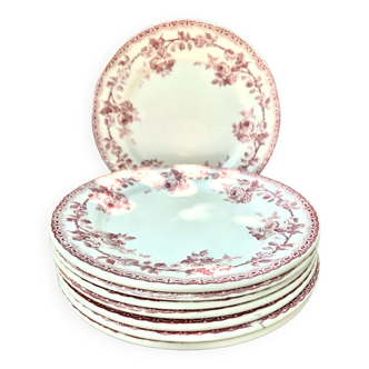 8 assiettes plates Terre de Fer H.Boulenger