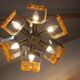 Brass chandelier mid-century design, Hungary 1970s