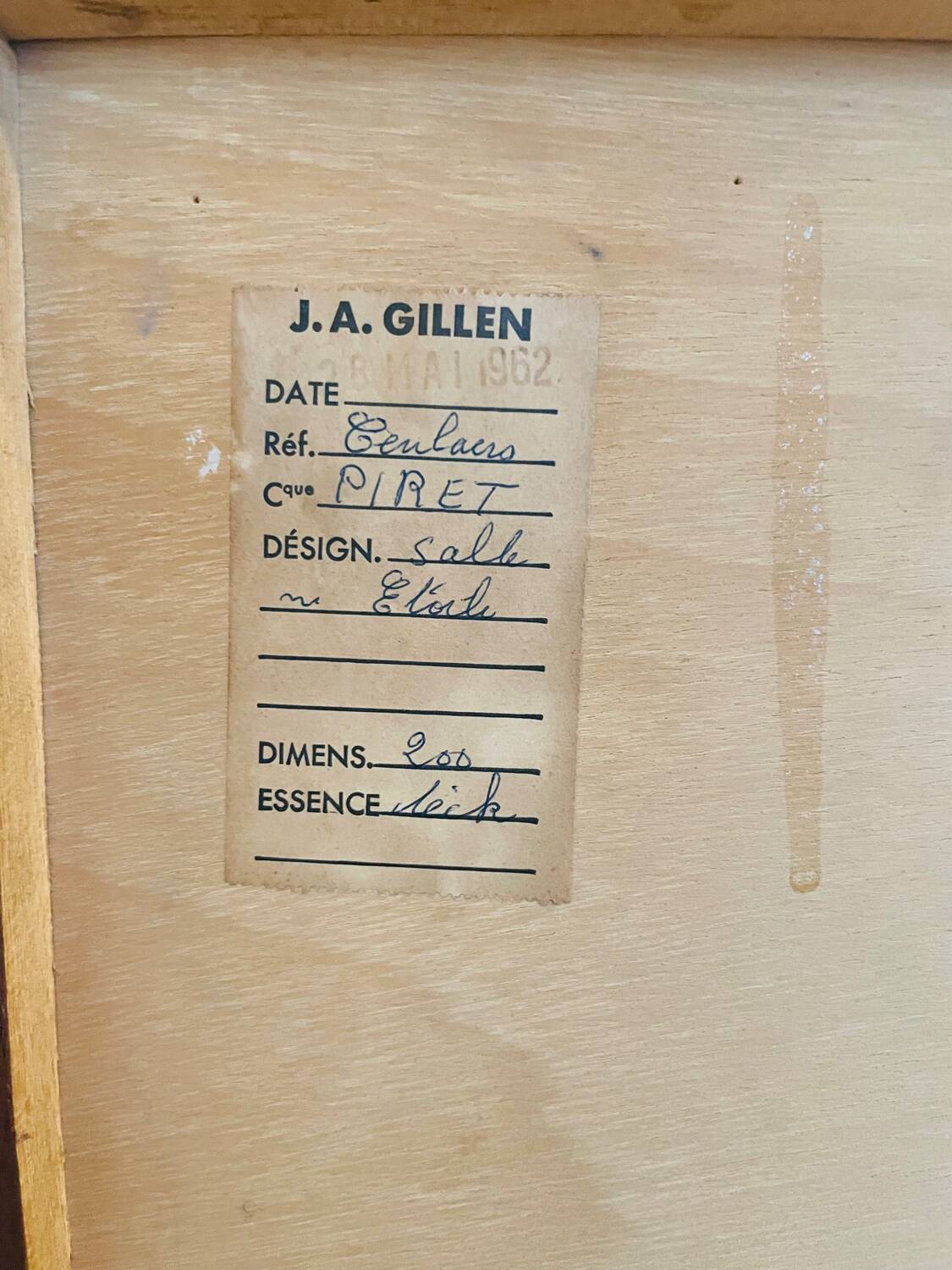 Vintage sideboard from 1962, signed