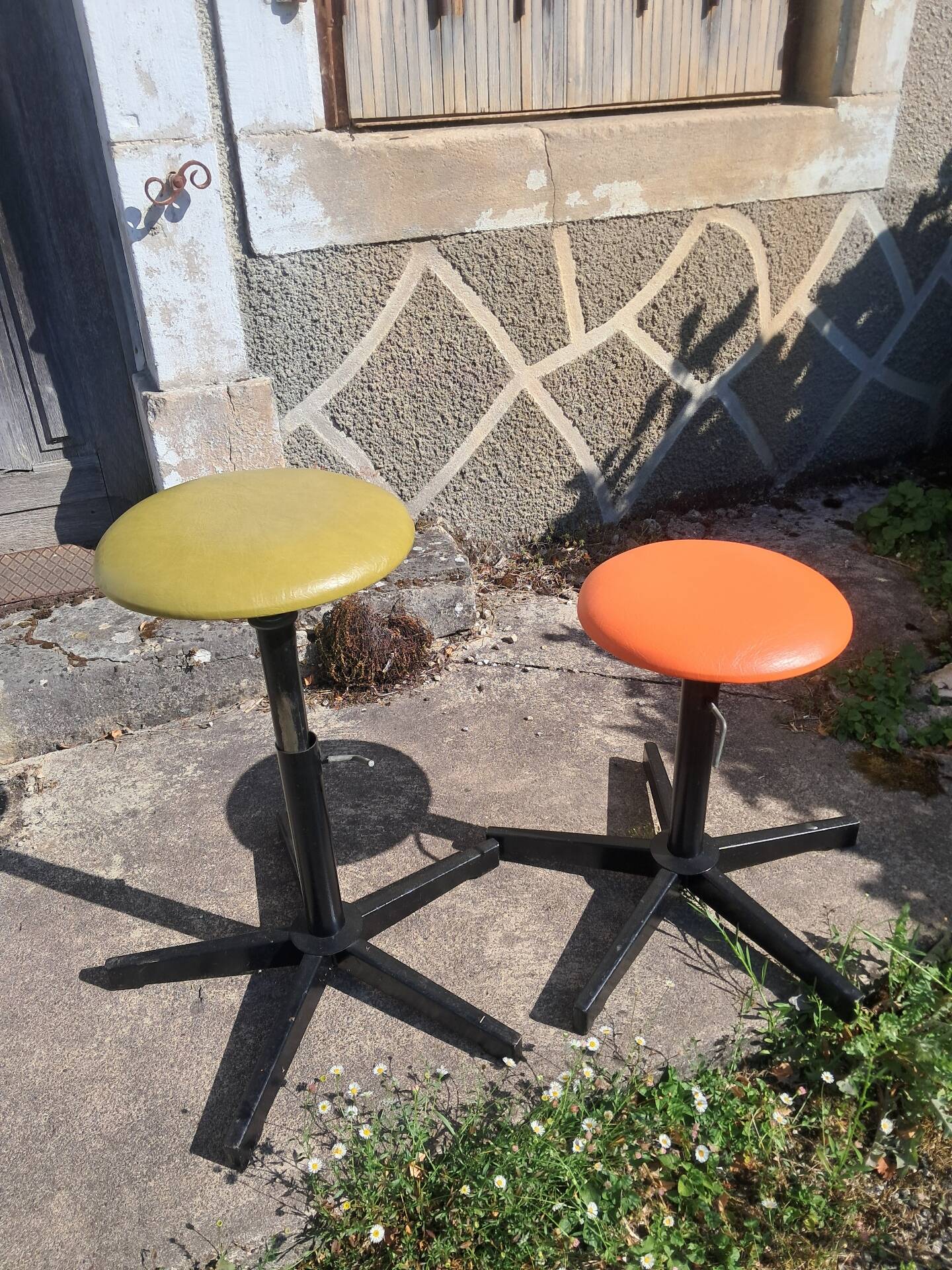 Adjustable stools from the 70s
