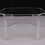 Table basse octogonale Lucite David Lange années 1970