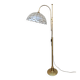 Mid Century Modern brass floor lamp with Capiz shell shade 1970s